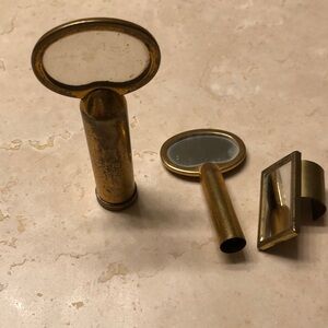 Metal Lipstick Holder with Attached oval Mirror